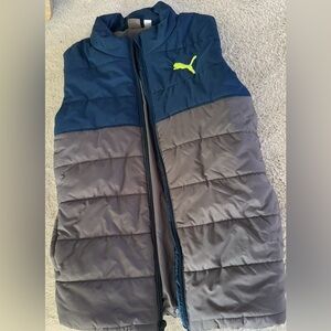 Puma Blue and Gray Quilted Vest with Athletic Appeal